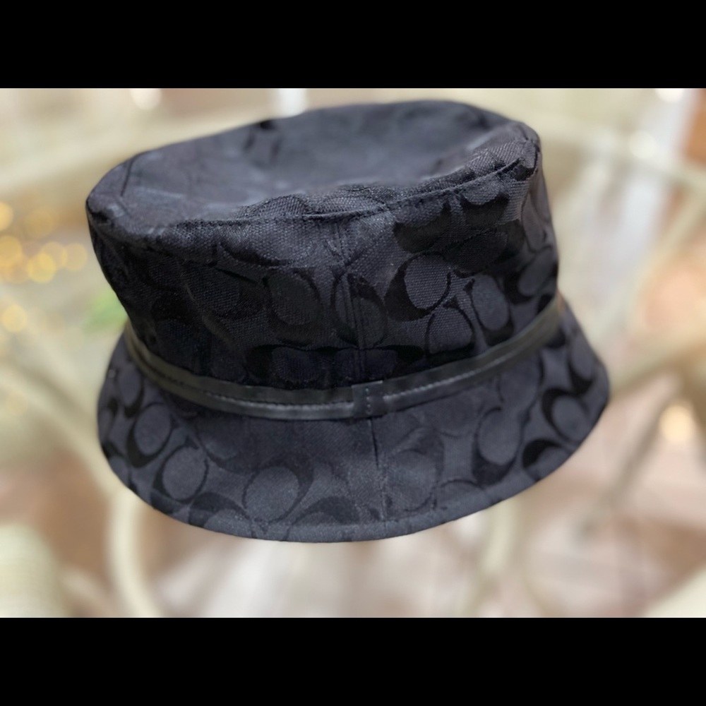 Coach Black Logo Women’s Bucket Hat -  size M/L